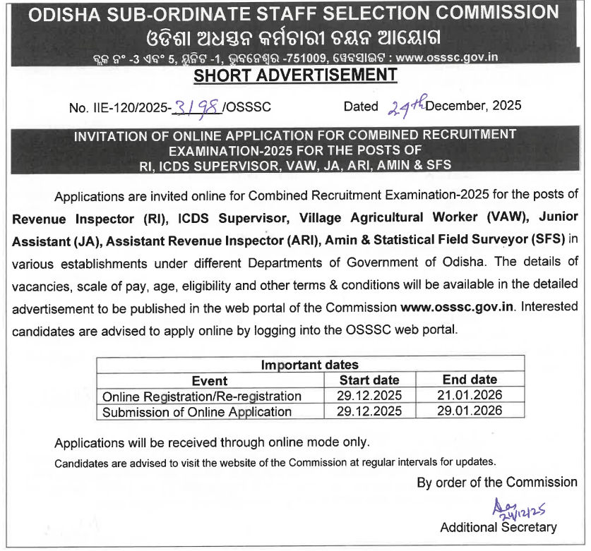 OSSSC CRE Recruitment 2026